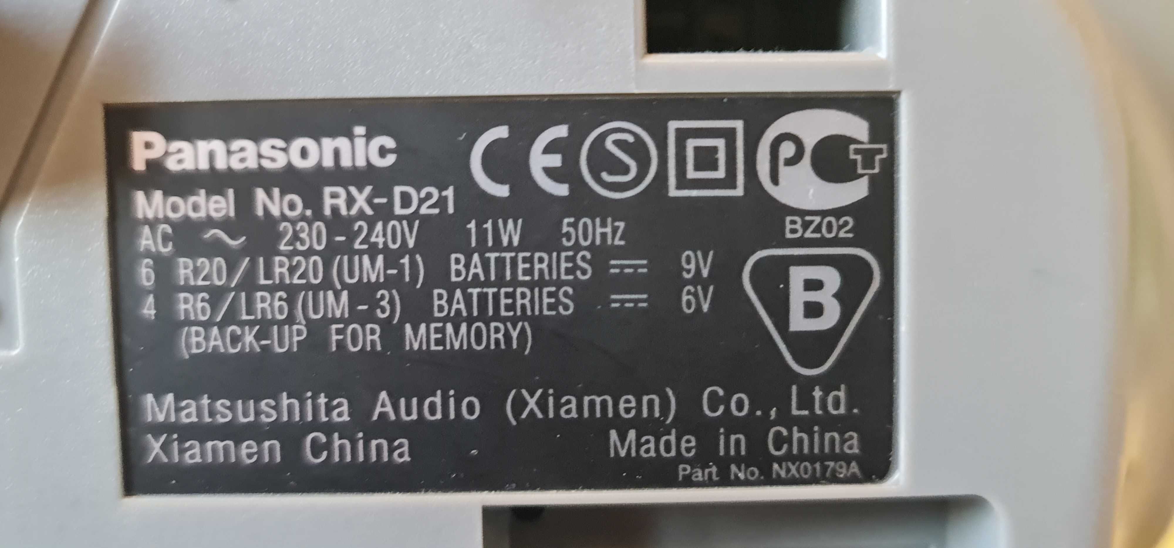 Radio Firmy Panasonic Model RX D21  (UŻYWANE)