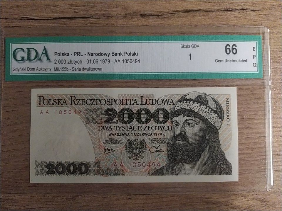 Banknot 2000 złotych 1979 seria:AA