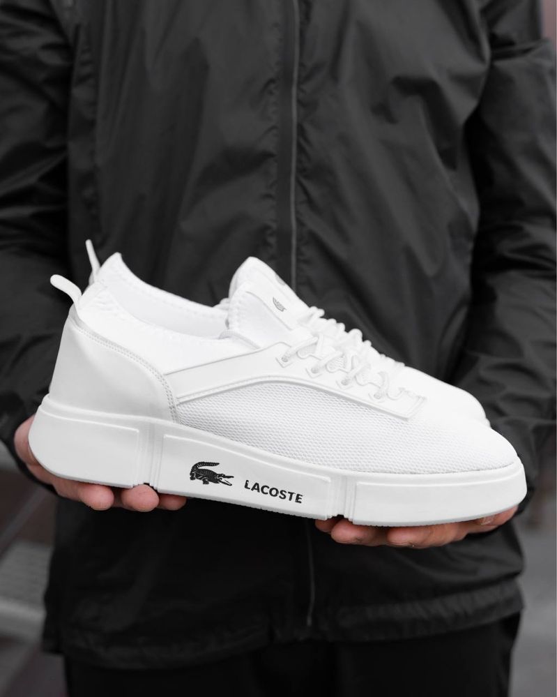 Мужские кроссовки лакоста белые Lacoste White 40,41,42,43,44