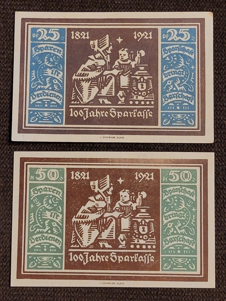 Notgeld pieniądz zastępczy Miejscowość Kłodzko Glatz 1921r banknot