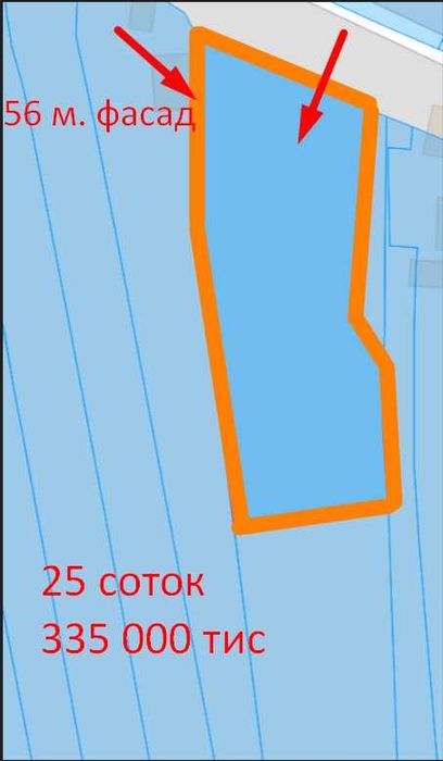 Гатне 25 соток фасад 56 метрів під комерцію/супермаркет