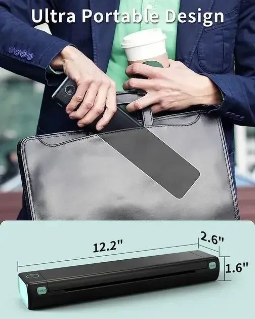 Акумуляторний термопринтер миттєвого друку з друком по Bluetooth