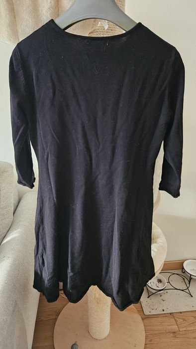 Czarna sukienka mini HM basic trapezowa z wiskozy