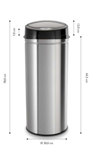 ECHTWERK Kosz na śmieci z czujnikiem ruchu, pojemność 42 litry, INOX