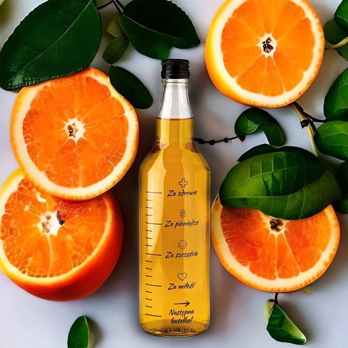 5x Butelka MONOPOLOWA 700 ml  z nadrukiem MIARKA z zakrętką