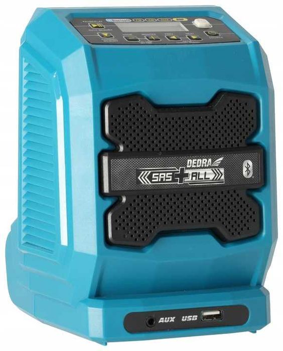 RADIO PRZENOŚNE budowlane Dedra SAS+ALL + aku 2Ah AUX USB Powerbank