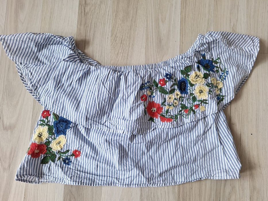 Bluzka crop top hiszpanka krótka