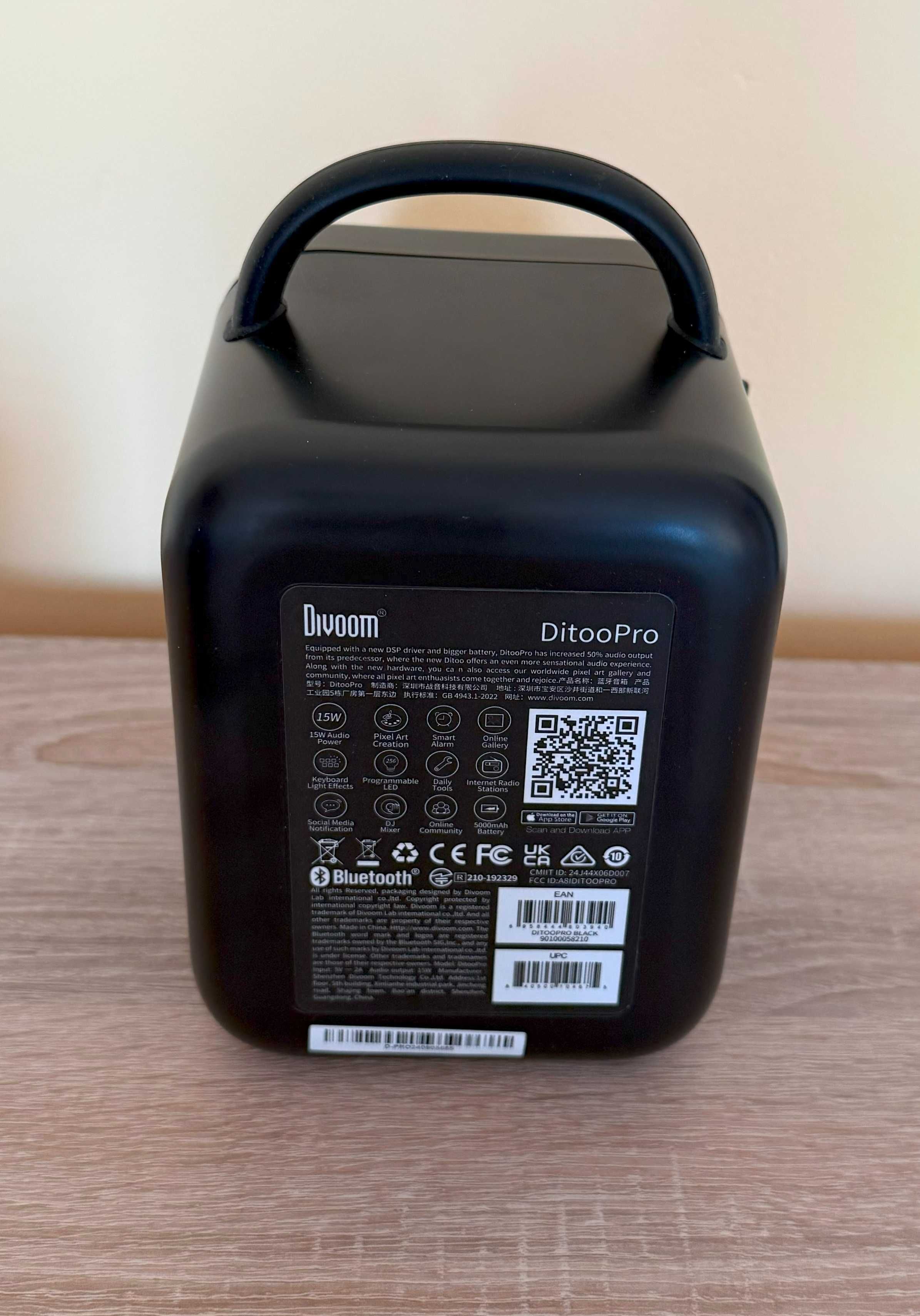 Divoom DitooPro Black (głośnik przenośny z funkcją Pixel Art) NOWY