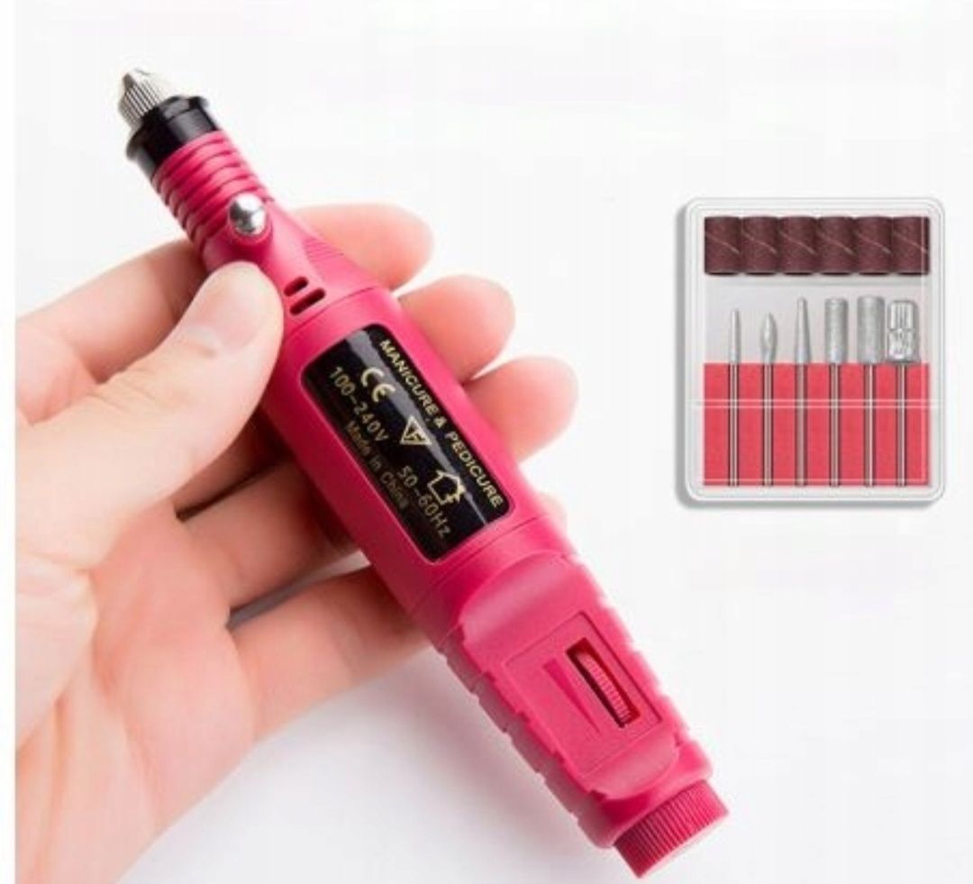 Frezarka do paznokci manicure pedicure zestaw frezy kapturki