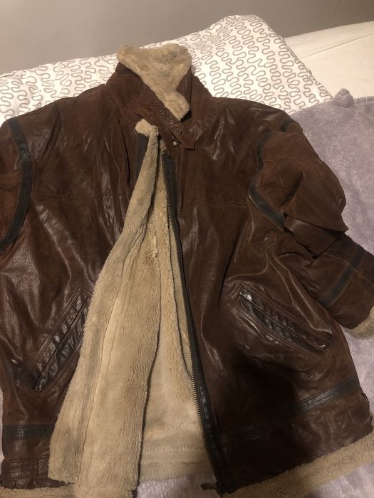 Kurtka meska zimowa, skorzana, tzw. „pilotka”