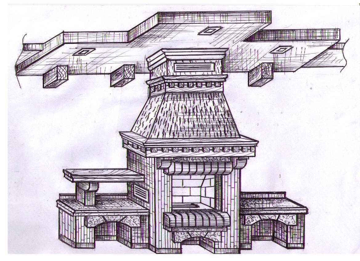 Churrasqueira, forno de pizza, fogão a lenha - construção manual