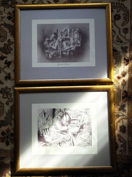 Jazz 4 x litografie w ramie  Four Jazz scenes New Orlean Kenneth Burke