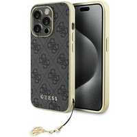 Etui Guess iPhone 15 Pro 6.1" Szare z Charms Collection