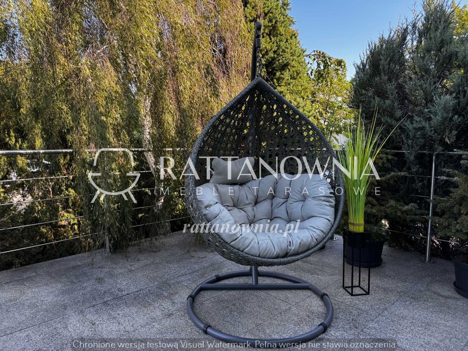 Fotel Wiszący Technorattnowy XXL Kokon Ogrodowy 2 Kolory PROMOCJA -30%