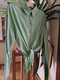 Topshop / Szałwiowa zielona koszula wiskoza oversize / XS 34