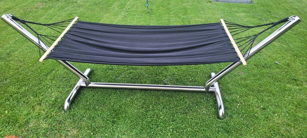 Hamak ogrodowy na stelażu z nierdzewnej rury 85mm.