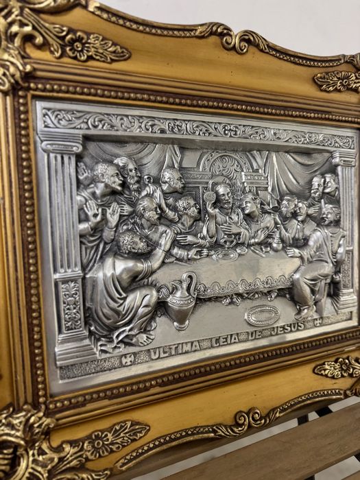 Quadro em estanho antigo, Última Ceia de Jesus