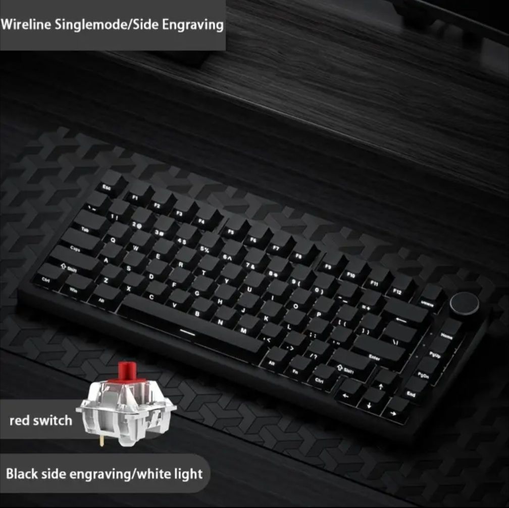 Нова! AJAZZ AK820 BLACK (Red Switch) 75% (HOT-SWAP) Гарантія