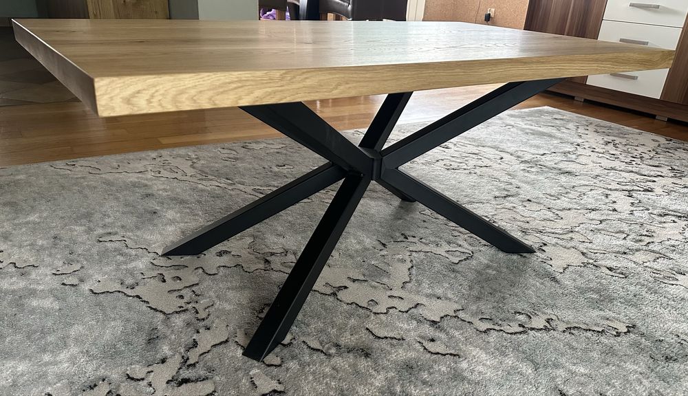 Stolik kawowy loft blat dębowy