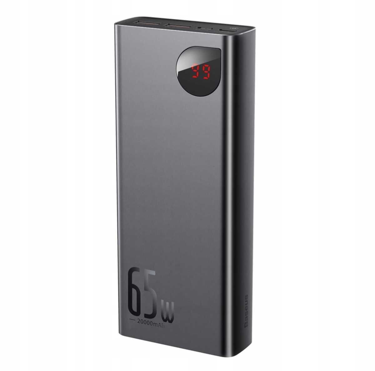 Baseus Powerbank 20000MAH 2X USB 1X USB-C PD QC 3.0 65W metalowy.