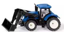 Pojazd Traktor New Holland  z podnośnikiem. Siku