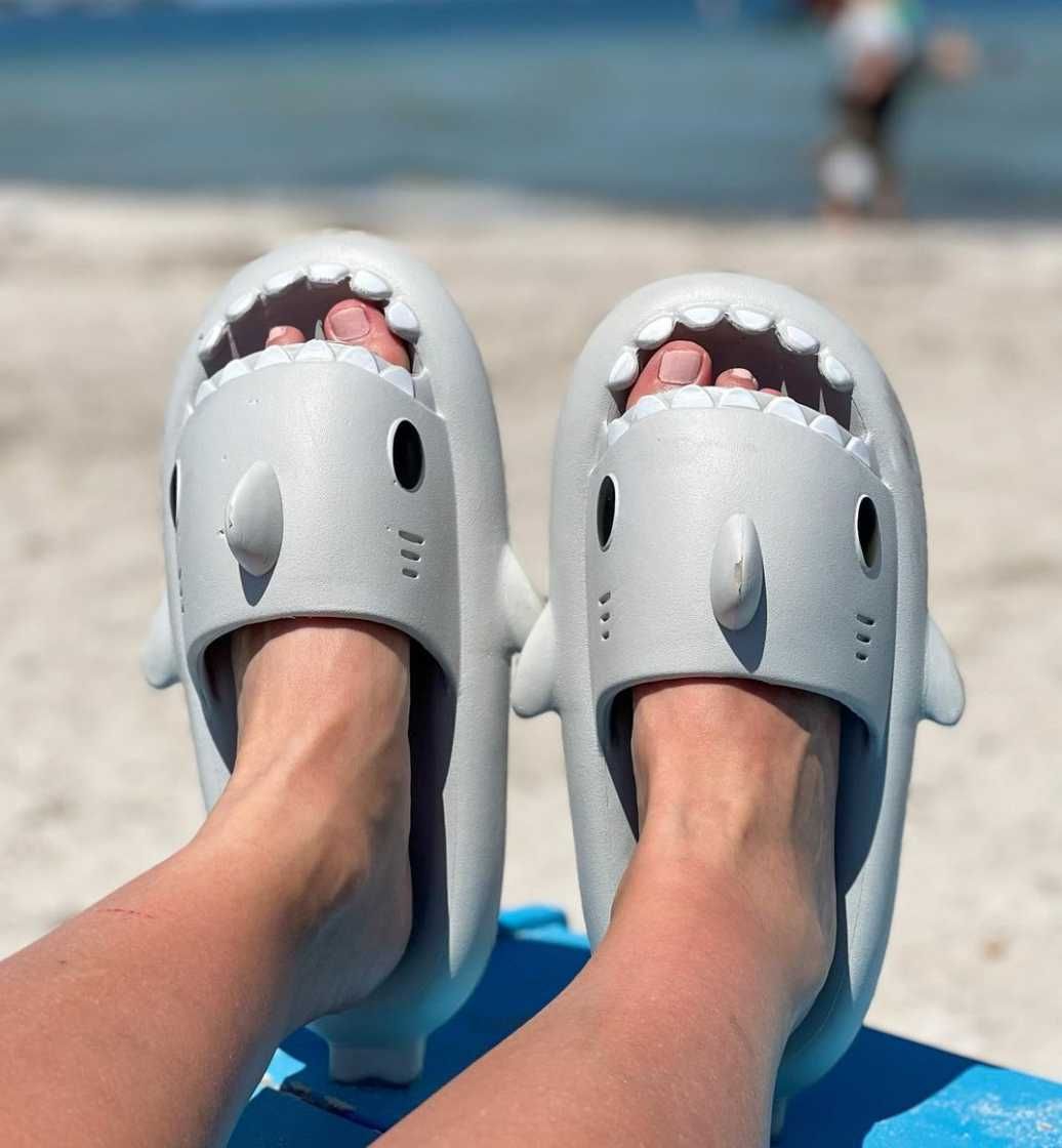 Тапочки акулы, shark slides, slippers тапочки с пены, летние