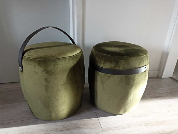 2 pufy drum Tomasucci  włoskie Bauhaus