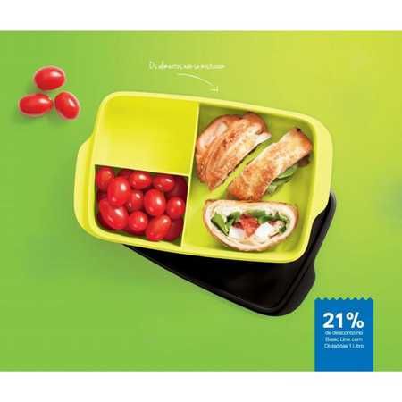 Tupperware caixas retangulares com divisórias
