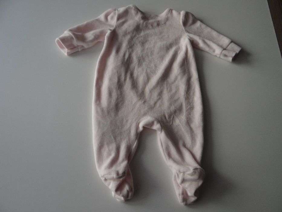 welurowy pajacyk 0-3 miesiąca 62 cm. mothercare