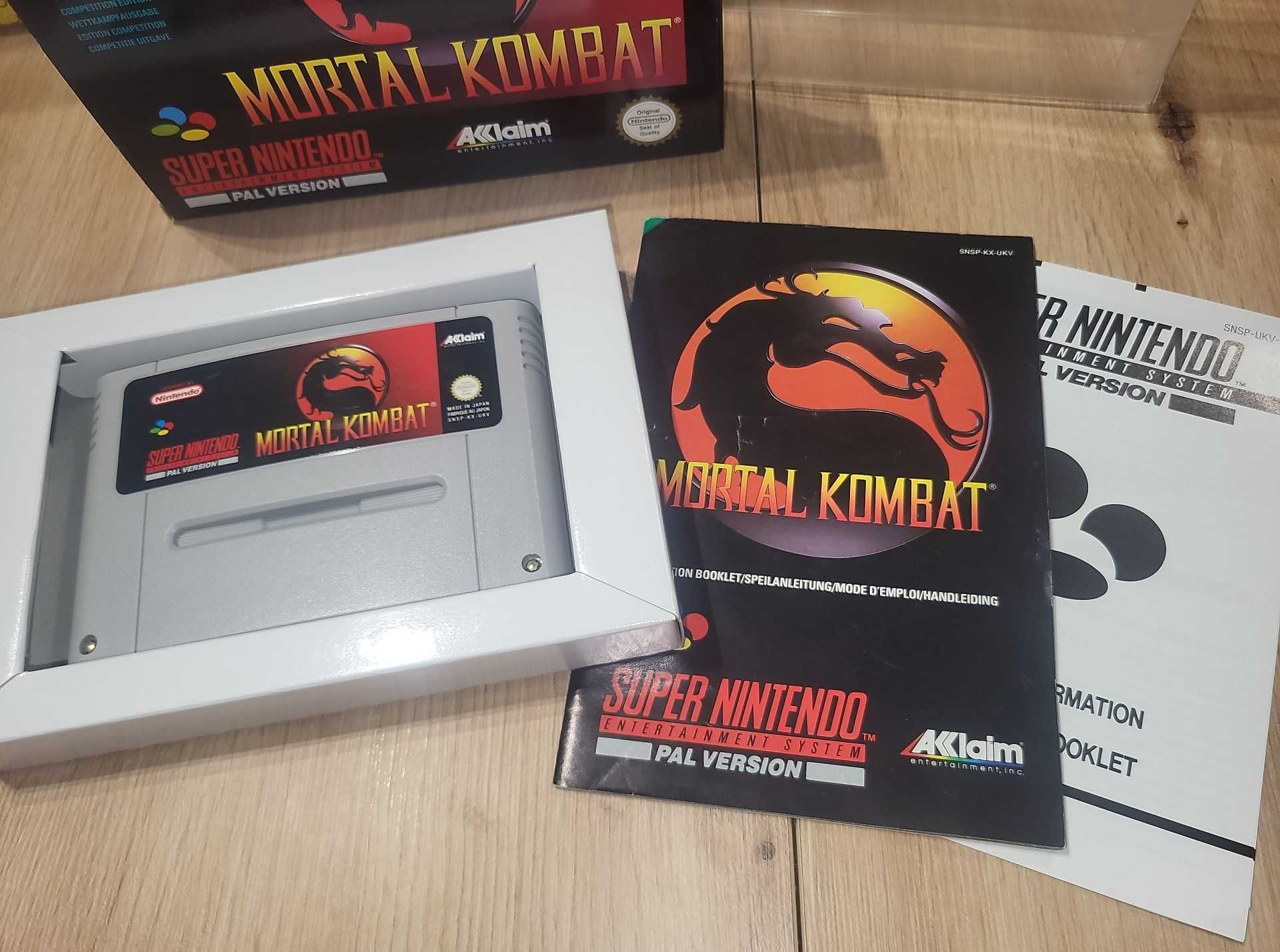 Gra Mortal Kombat - NINTENDO SNES - BDB- stan CIB Komplet +Protektor