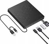 Zewnętrzny napęd DVD CD USB 3.0 Type-C + czytnik SD/TF do PC MAC Lapto
