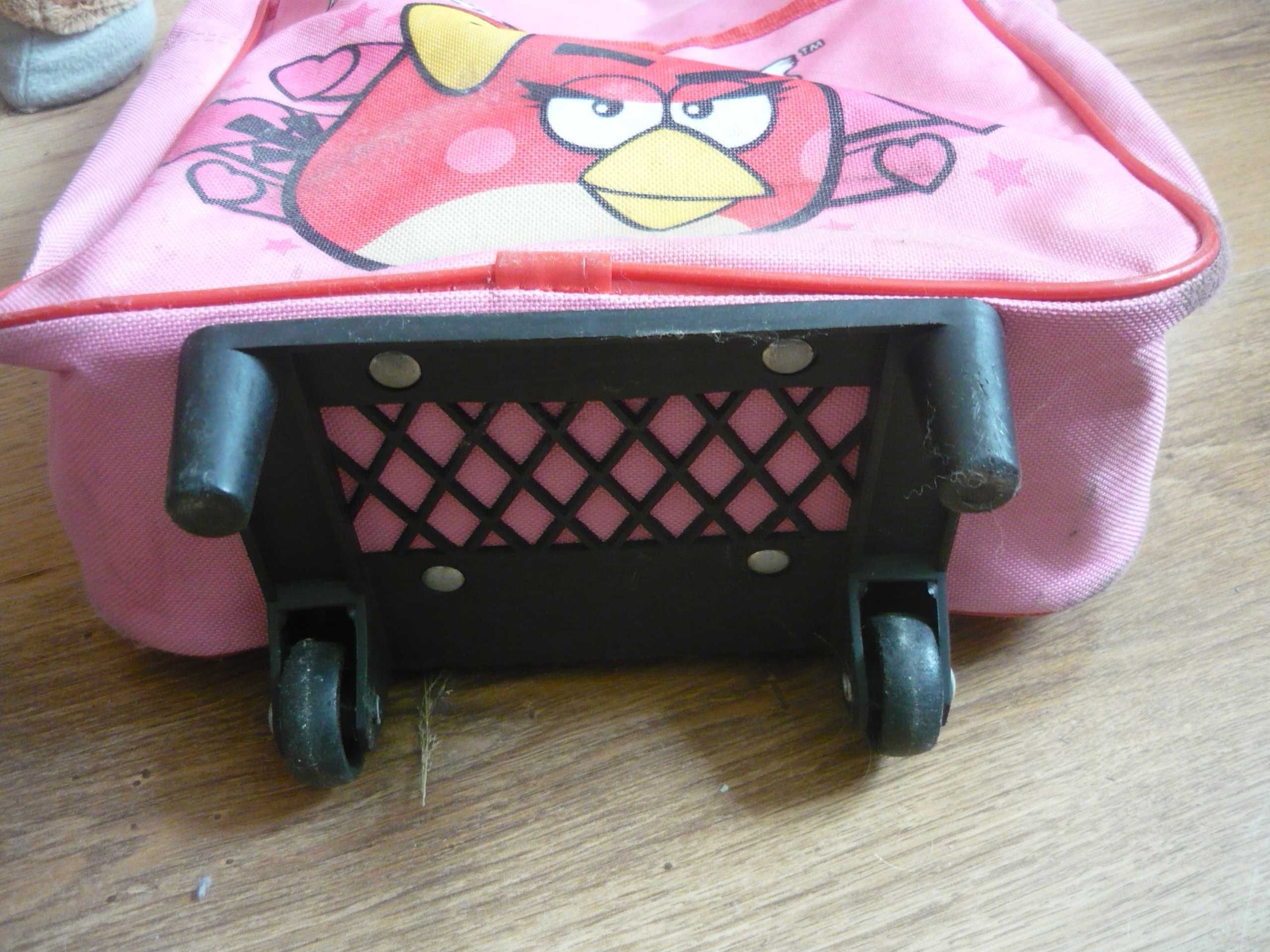 plecak walizka dziecięca na kółkach z rączką angry birds