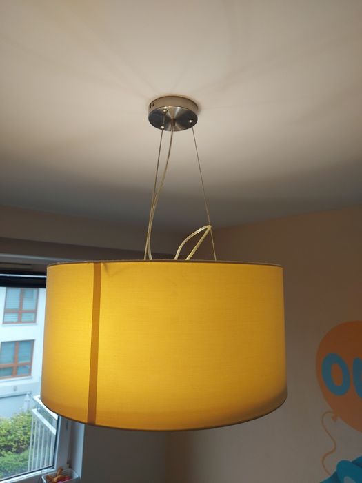 Lampa wisząca sypialnia salon beżowa abażur 50 cm - Zuma Line Cafe