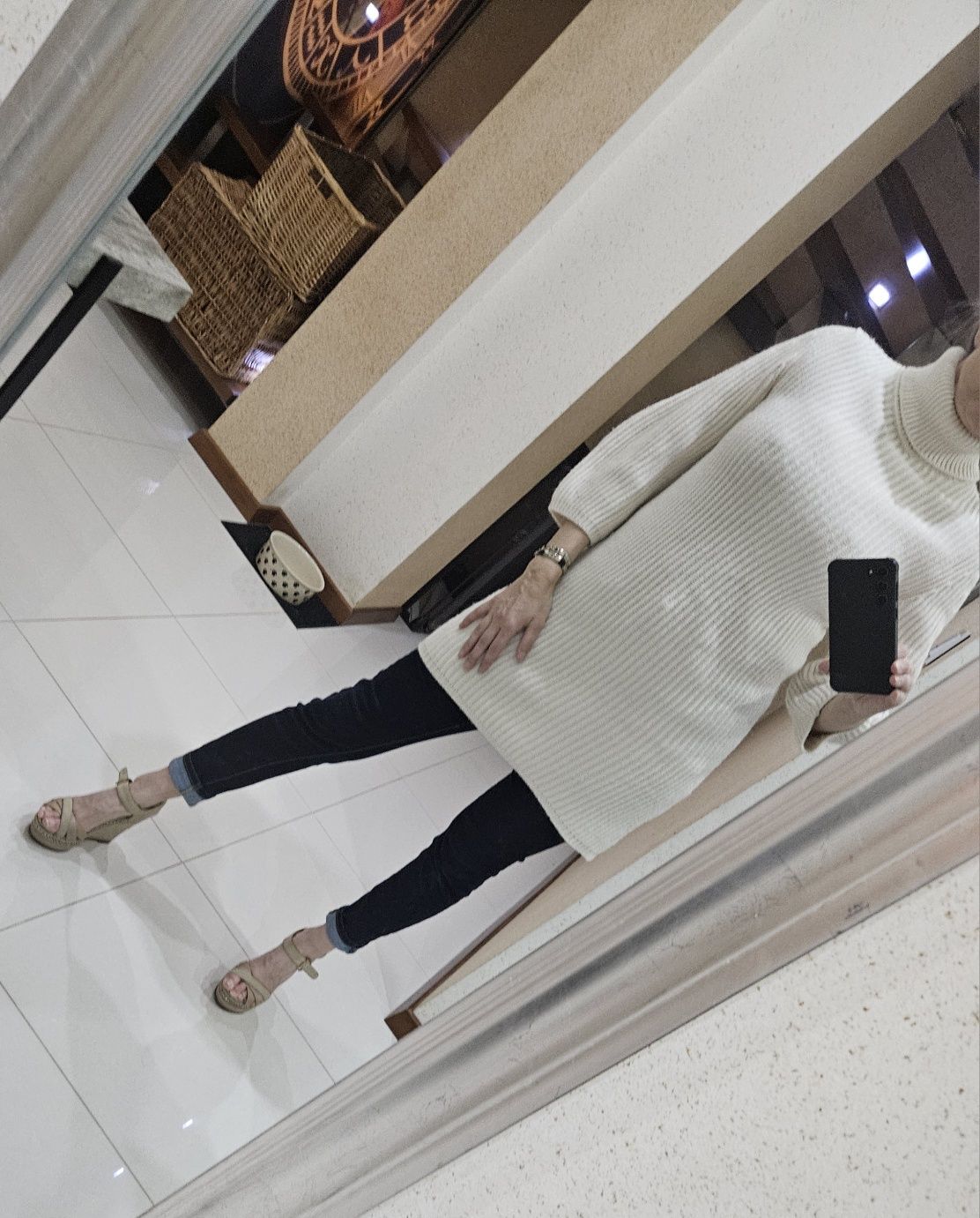 Massimo dutti _ sukienka ekri M