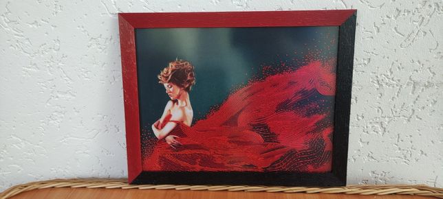 Картина из бисера "Леди в красном"