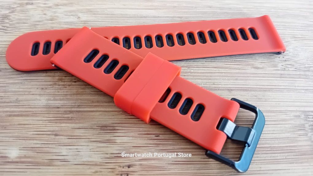 Bracelete 22mm em silicone (Nova) Vermelha e Preta