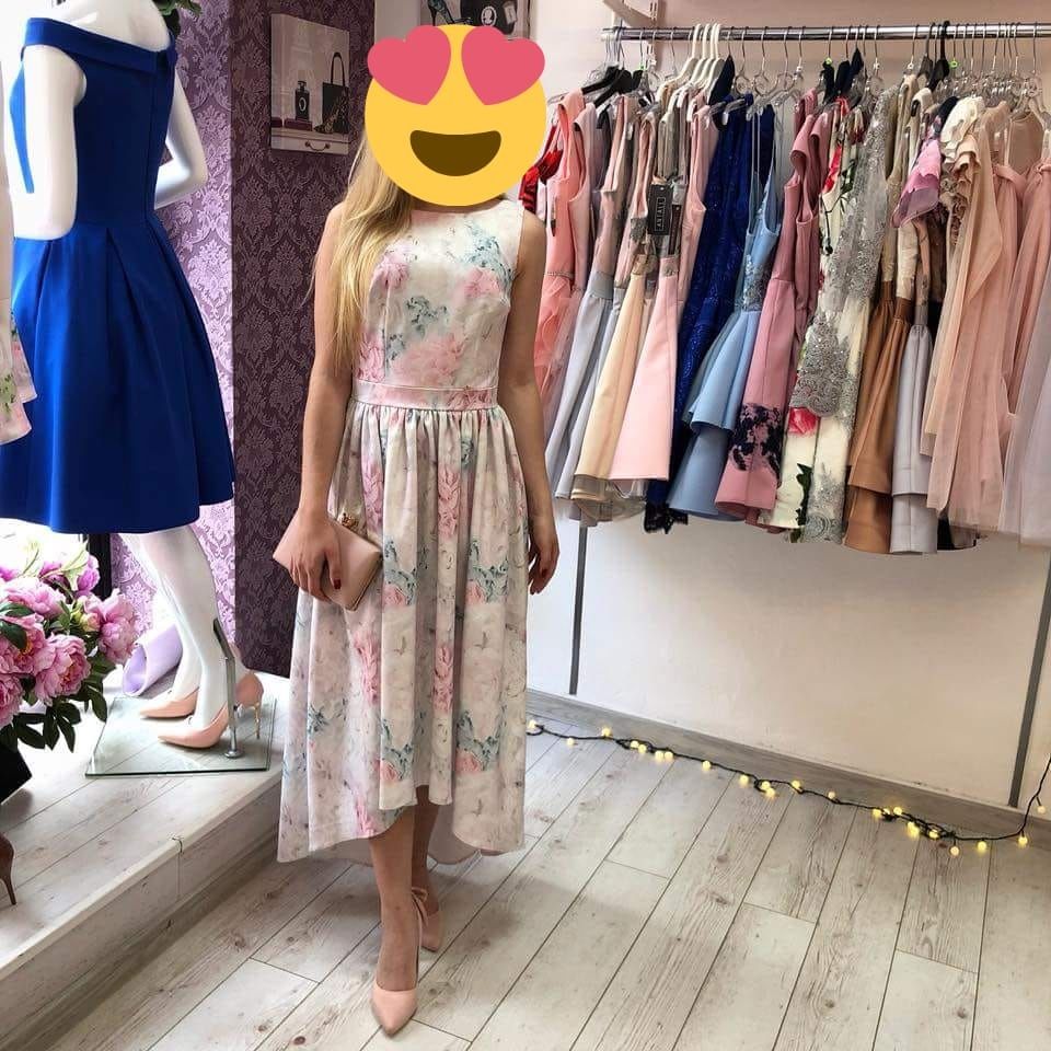 Sukienka Lollipop XS maxi długa, na wesele/komunię