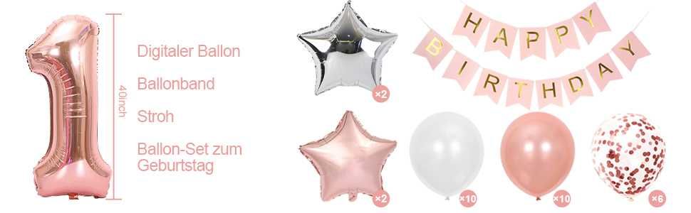 Zestaw balony na urodziny 13 lat rose gold J136
