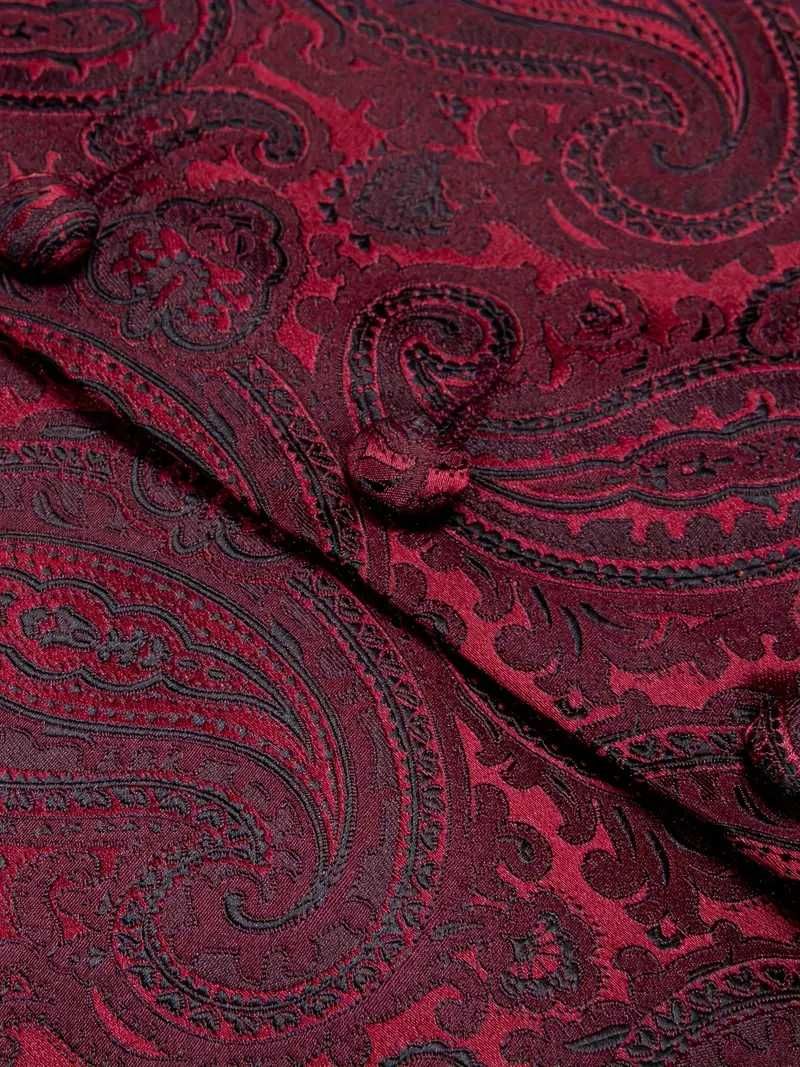 L XL Kamizelka Krawat elegancka garnituru ciemno CZERWONA z czarnym