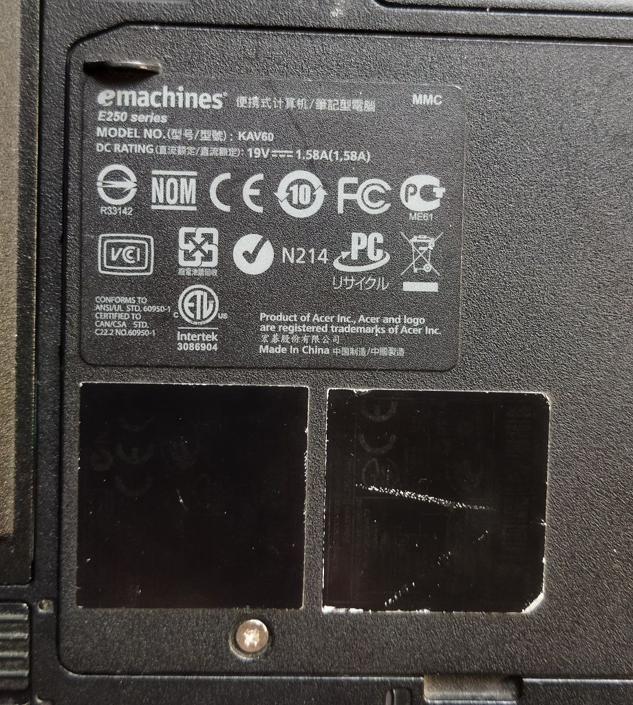 Acer   e250 нетбук, под ремонт