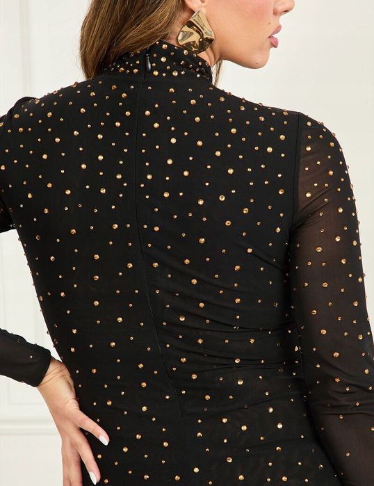 Guess Marciano 38 M Sukienka Czarna Zdobiona On The Dot Maxi D1911