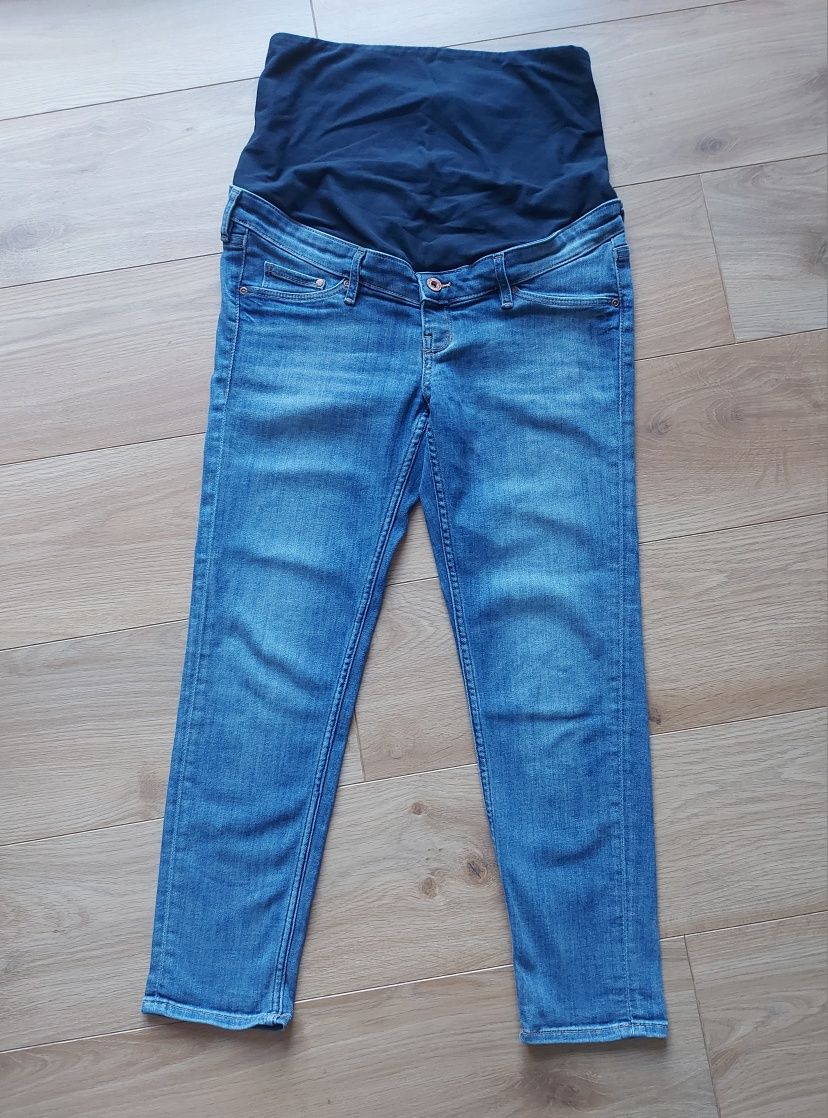 Skinny ankle jeans / jeansy ciążowe z panelem - H&M Mama rozm. 40 / L