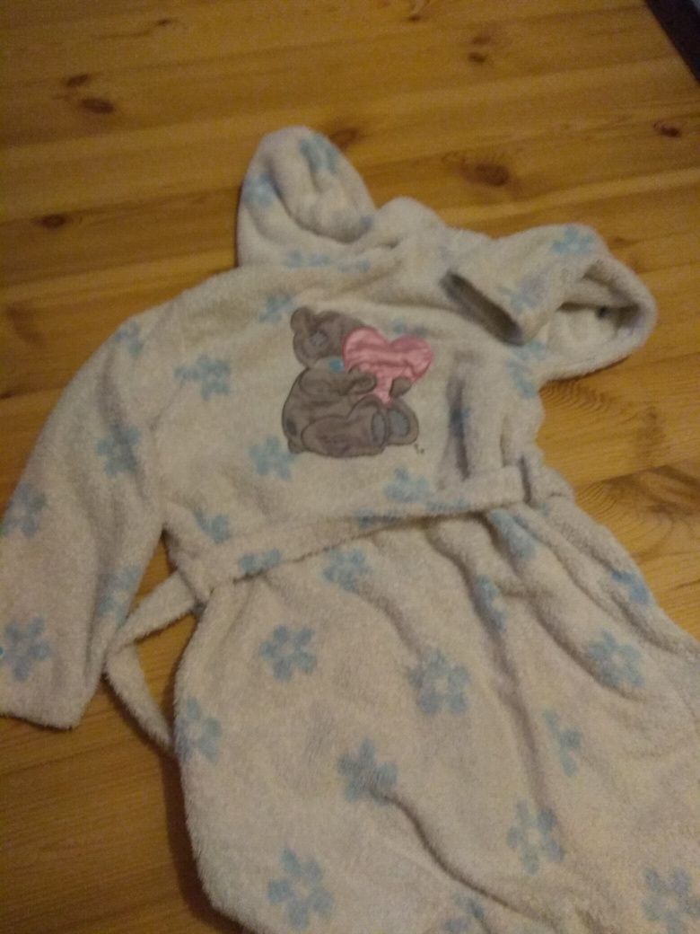 Ciepły szlafrok z misiem Marks & Spencer 9/10 lat