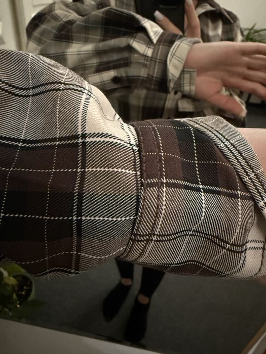 Сорочка у клітинку h&m сорочка по талії xs,s,m