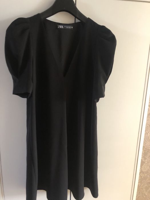 Плаття міні трапеція з рукавом «ліхтариком розмір S