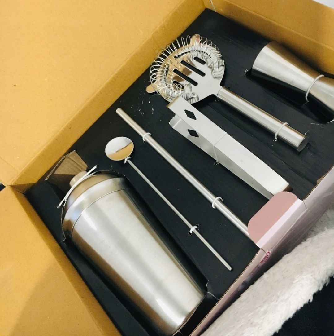 Zestaw Barmański Premium 6w1 – Shaker, Miarka, Sitko i Akcesoria