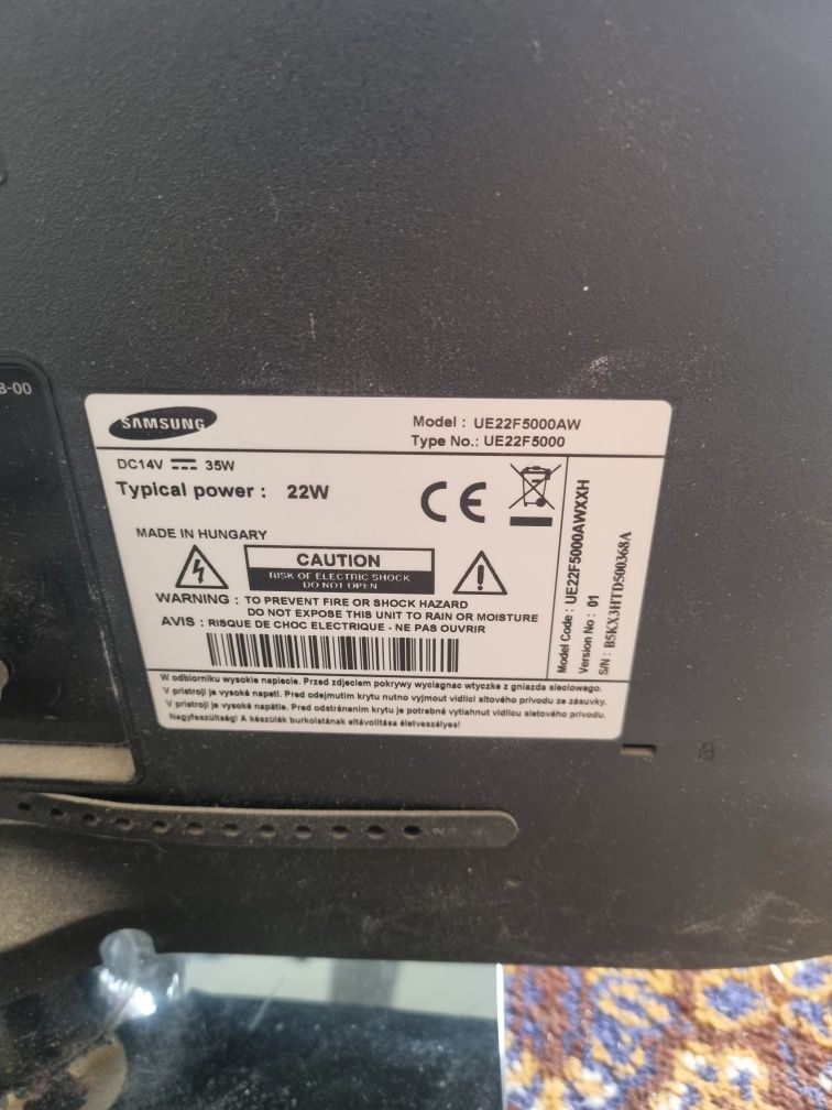 Monitor Telewizor Samsung 22cale 100hz super stan ue22f5000