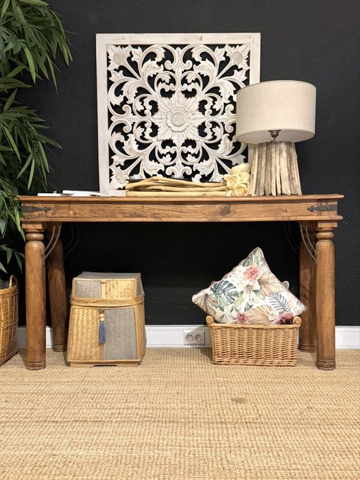 aparador, consola, secretaria, mesa, apoio, oriental, indiano, rustico