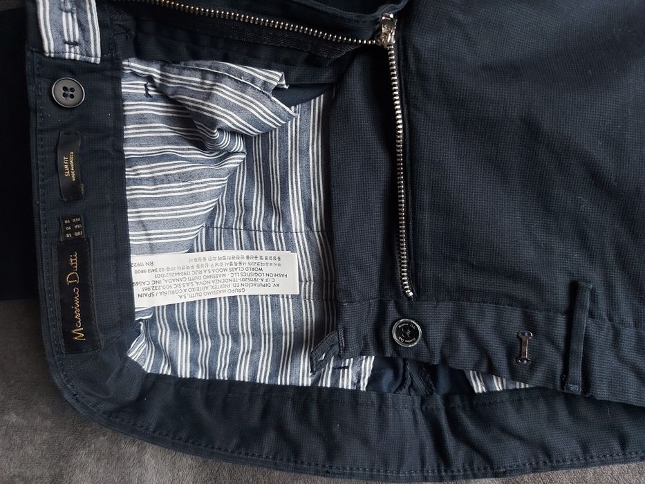 Spodnie chinosy Massimo Dutti, bawełniane, rozm.30, granatowe