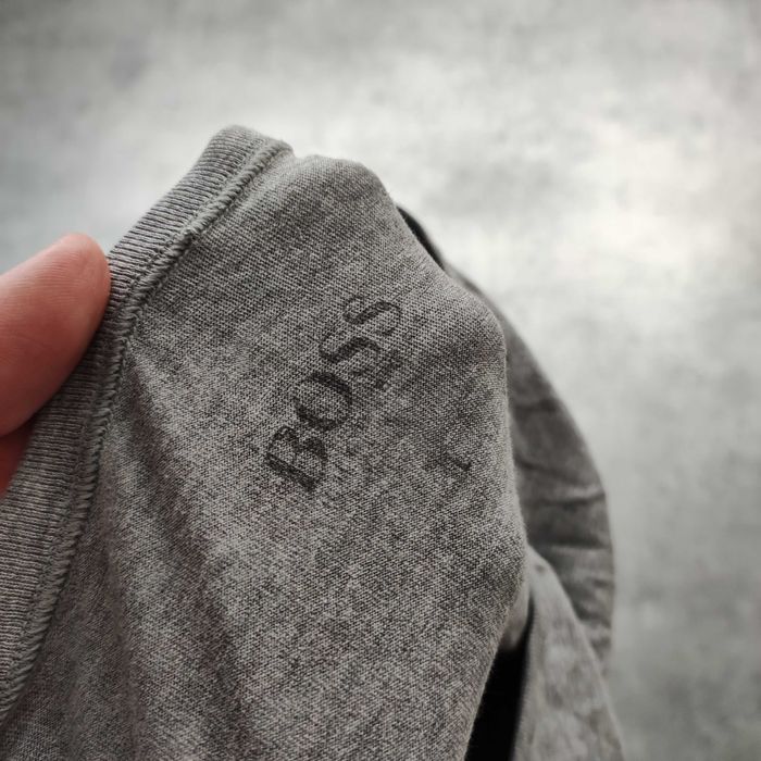 MĘSKA Koszulka Bawełna Hugo Boss BOSS Szara Elegancka Basic Klasyk